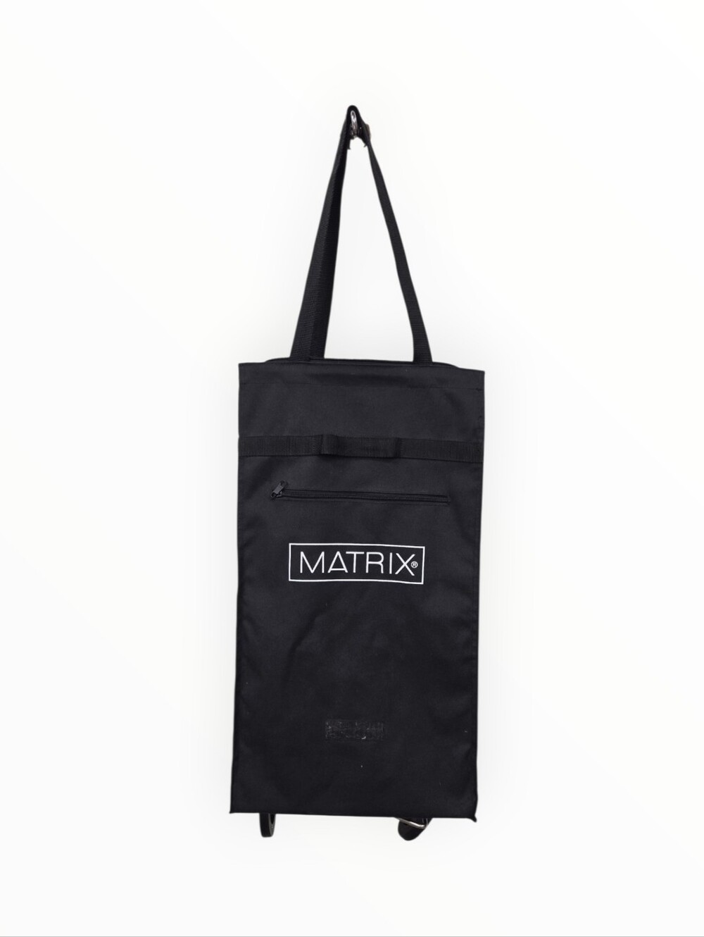 Matix Black Rolling Tote with Front Zip Pocket